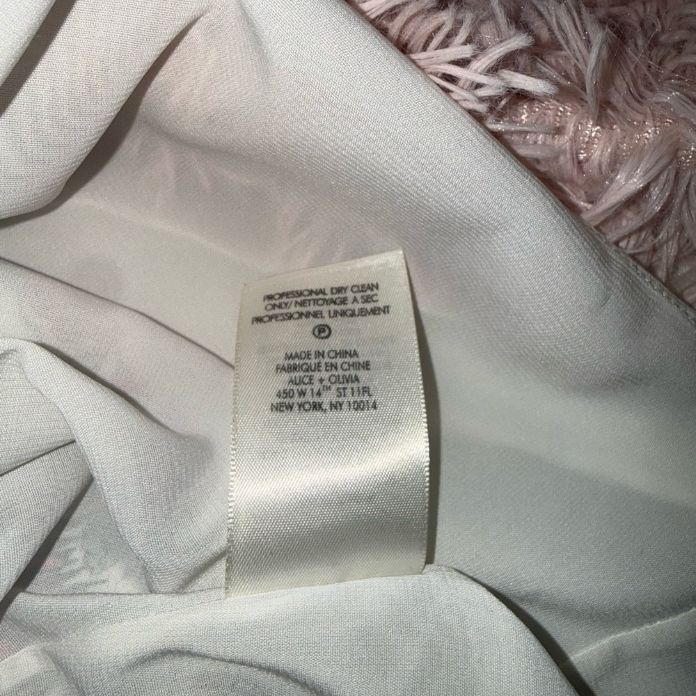 Alice + Olivia Lawson Floral Tiered Dress Green and Cream Mock Neck Dress Sz L - Picture 15 of 16